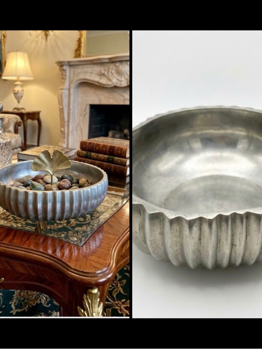 VTG Dansk India MCM Aluminum Ribbed Asymmetric Fluted Bowl Brushed Silver 8”W